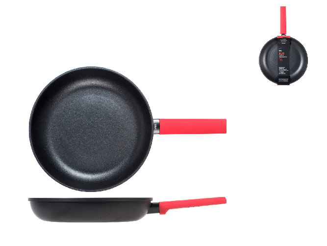 H&H Padella Antiaderente Pulse Cm 28, Nero, Per Induzione