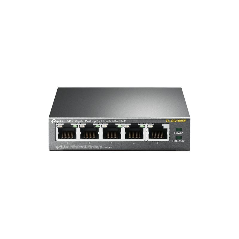 TP-LINK-TL-SG1005P-Non-gestito-Gigabit-Ethernet--10-100-1000--Supporto-Power-over-Ethernet--PoE--Nero