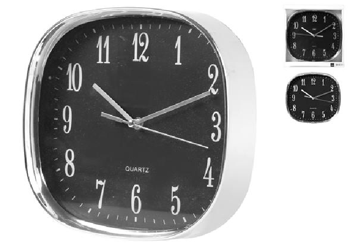 H&H Orologio da parete forma quadra cm 40. Batteria 1xAA non inclusa.