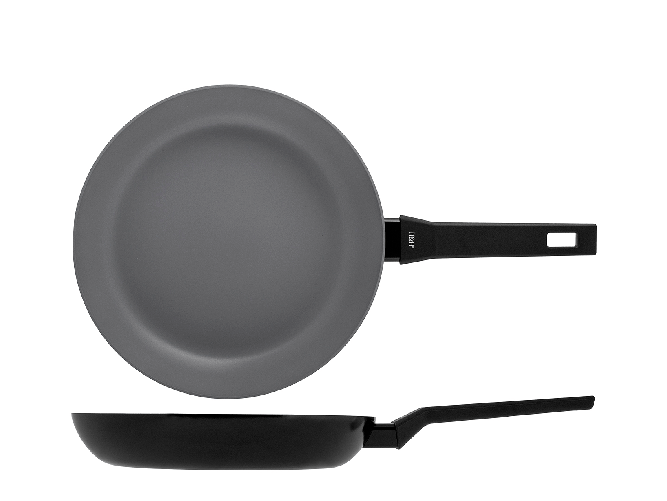 H&H Padella Supreme in alluminio con rivestimento antiaderente Pfluon colore nera cm 28