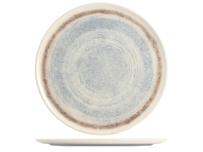 Confezione 6 Piatti Sky In Stoneware Tondi Cm 32 Azzurro H&H