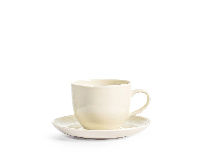 Set di 6 tazze in porcellana avorio, capienza 200 cc Charme Bianco H&H