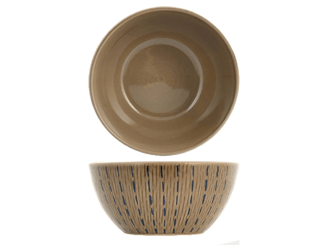 Confezione 4 Piatti in stoneware/gres Tahiti Fondo Cm15 H&H