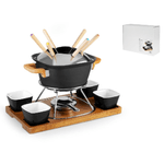Servizio Fonduta In Alluminio 15 pezzi con base in legno 018f2060 marca H&H