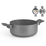 H&h Casseruola 2 Manici Antiaderente Stone Induzione Grigia