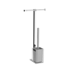 GEDY Rainbow Piantana WC Portarotolo e Portascopino Argento