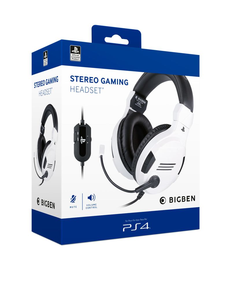 BIG-BEN-PS4OFHEADSETV3WHITE-cuffia-e-auricolare-Padiglione-auricolare-Connettore-3.5-mm-Nero-Bianco