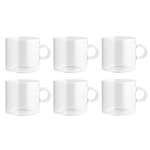 H&H 6 tazze colazione Nuovola in vetro borosilicato trasparente cc 450.