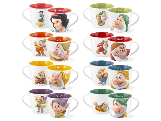 Home 12 tazze jumbo Nani Pop Disney in new bone china decorata cc 420