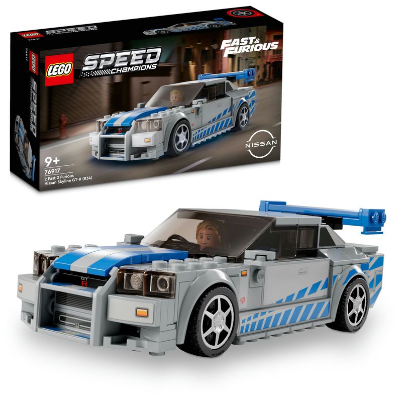 LEGO-Speed-Champions-76917-2-Fast-2-Furious-Nissan-Skyline-GT-R--R34--Macchina-Giocattolo-da-Collezione-2023-Giochi-per-Bambini