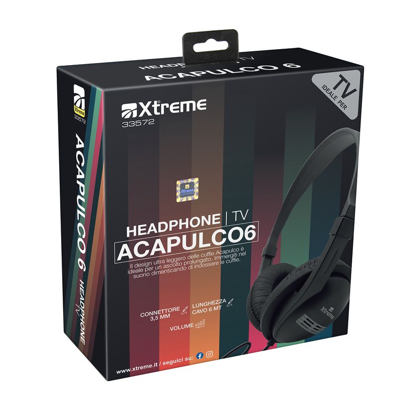 Xtreme-33572-cuffia-Sovraurale-Padiglione-auricolare-Nero