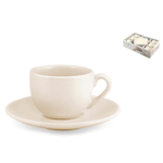 H&h Aurelie Set 6 Tazzine Caffè Con Piattino Ceramica Avorio Bianco