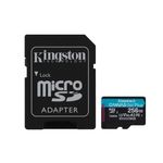 Kingston Technology Scheda microSDXC Canvas Go Plus 170R A2 U3 V30 da 256GB + adattatore