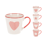 Set H&H new Crochet  4 Tazze Te', New Bone China, 200cc