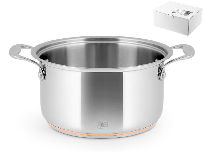 Casseruola Alta In Acciaio Inox 18/10, ø 20 Cm H&H