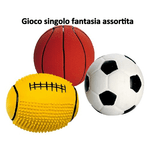 Gioco per cani in lattice con effetto sonoro Classica forma a palla sportiva assortita, marca Ferplast