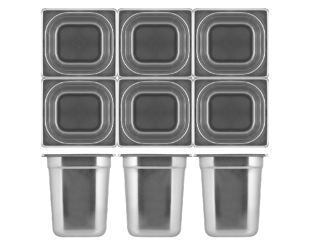 Contenitore Gastronorm  Mori da cm 18x16x20 altezza.  inox  (1 PEZZO SINGOLO)