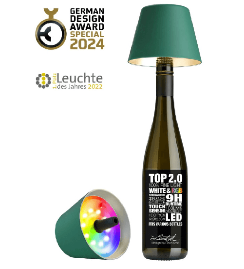 Sompex-Top-2.0-lampada-per-bottiglie-ricaricabile-verde