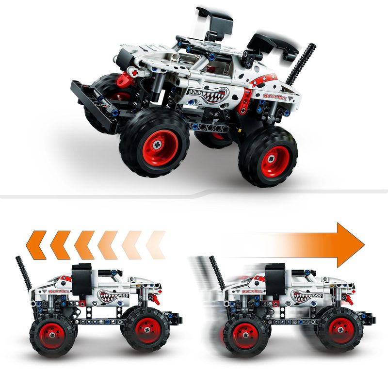 LEGO-Technic-42150-Monster-Mutt-Monster-Jam-Dalmata-Set--2-in-1-con-Pull-Back-Auto-Offroad-Monster-Truck-e-Camion-Giocattolo