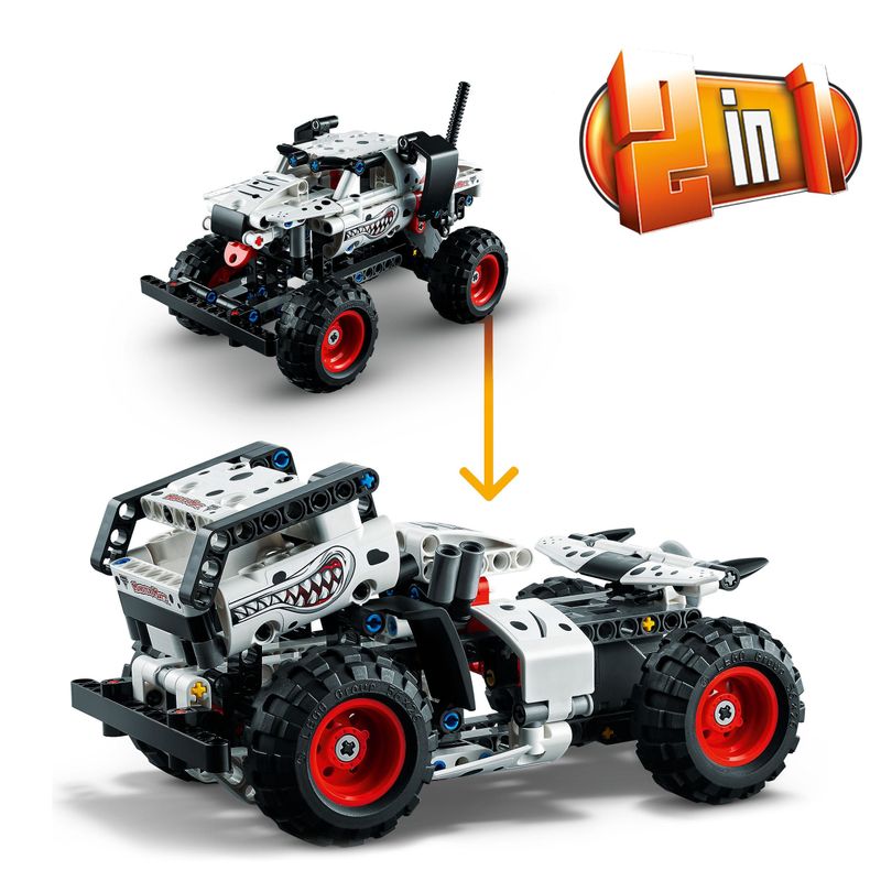 LEGO-Technic-42150-Monster-Mutt-Monster-Jam-Dalmata-Set--2-in-1-con-Pull-Back-Auto-Offroad-Monster-Truck-e-Camion-Giocattolo