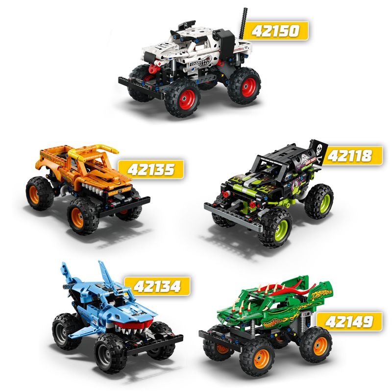 LEGO-Technic-42150-Monster-Mutt-Monster-Jam-Dalmata-Set--2-in-1-con-Pull-Back-Auto-Offroad-Monster-Truck-e-Camion-Giocattolo