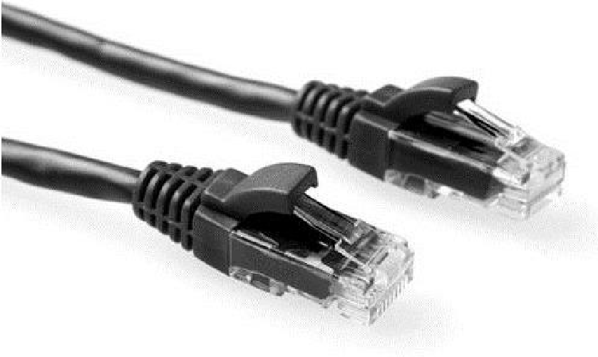 ACT Black 10 meter U/UTP CAT5E patch cable component level with RJ45 connectors