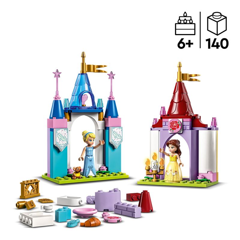 LEGO-Disney-Princess-43219-Castelli-Creativi-Set-con-Castello-Giocattolo-Belle-e-Cenerentola-Giochi-da-Viaggio-per-Bambini