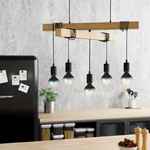 Lampadario-Industrial-Townshend-5-Luci-Metallo-Nero-E-Marrone