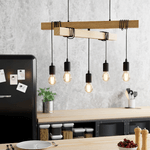 Lampadario-Industrial-Townshend-5-Luci-Metallo-Nero-E-Marrone