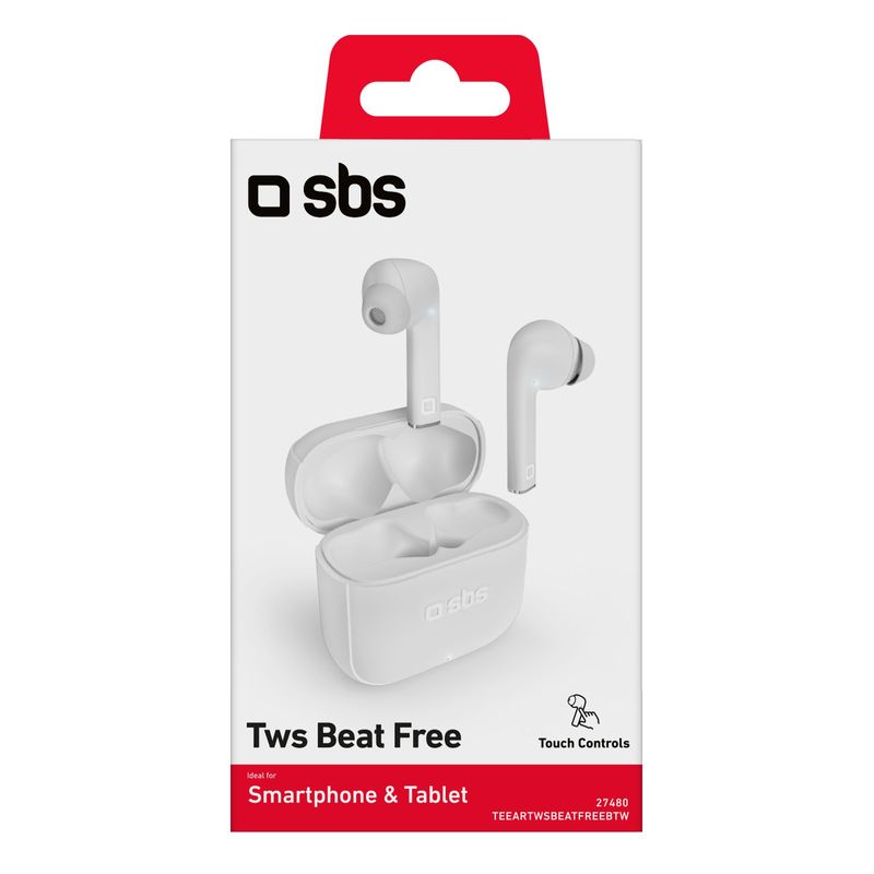 SBS-Beat-Free-Auricolare-True-Wireless-Stereo--TWS--In-ear-Musica-e-Chiamate-Bianco