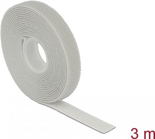 Delock Nastro in velcro su rotolo L 3 m x L 13 mm grigio