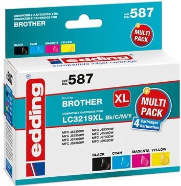 Edding cartucce per stampante edding EDD-587 nero ciano magenta giallo compatibili con Brother LC