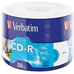 Verbatim 50x CD-R 700 MB 50 pz (VERBATIM CD-R 700MB 52X EXTRA PROTECTION DATALIFE IJP 50 PK)