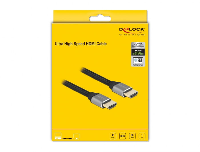 Delock-Cavo-HDMI-Ultra-High-Speed-48-Gbps-8K-60-Hz-grigio-1-m-certificato