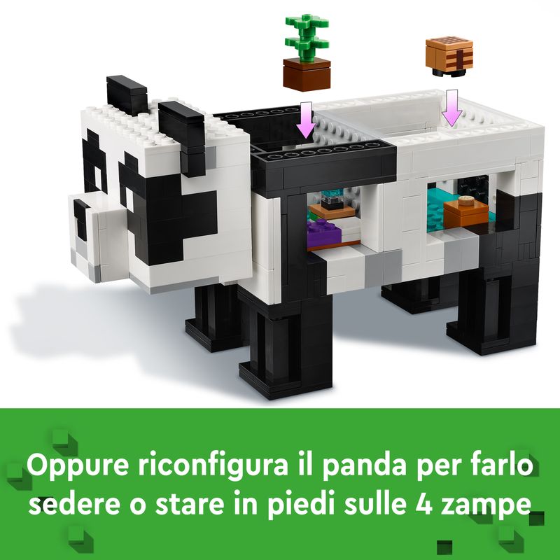 LEGO-Minecraft-21245-Il-rifugio-di-panda-giocattolo-della-casa-con-figurine-per-animali-e-scheletro