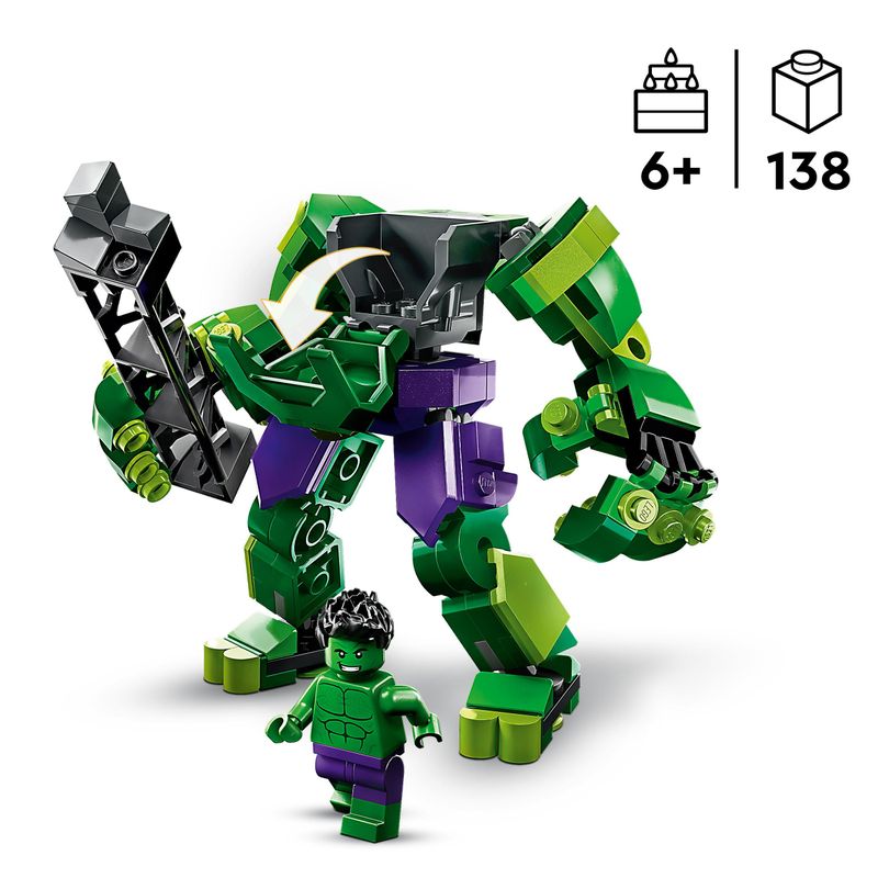 LEGO-76241-Marvel-Armatura-Mech-Hulk-Set-Action-Figure-Supereroe-Avengers-Idea-Regalo-di-Compleanno-Modellino-da-Costruire-Giochi-per-Bambini-e-Bambine-dai-6-Anni