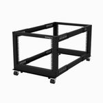 StarTech.com Server Rack a 4 Montanti 8U Open Frame, Armadio Rack di Rete 19" con Ruote