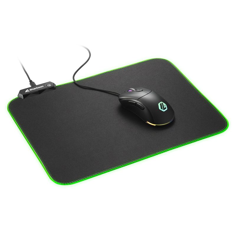 Sharkoon-1337-RGB-V2-Gaming-Mat-Tappetino-per-mouse-per-gioco-da-computer-Nero