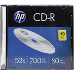 HP-CRE00085-CD-R-80Min-700MB-52x-Slim-case--10-Disc-