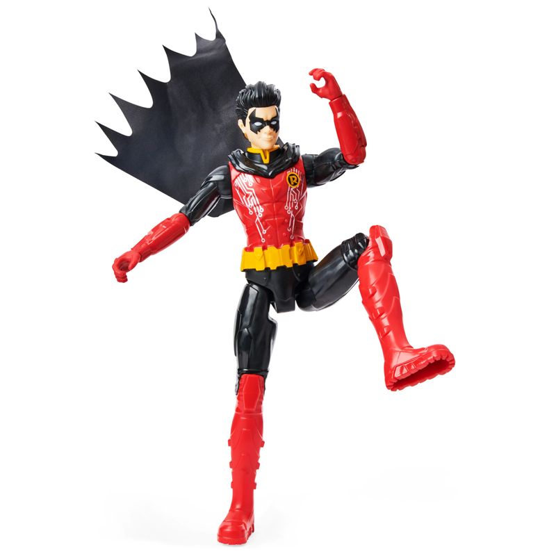 DC-Comics---BATMAN---Personaggio-Robin-in-scala-30-cm-con-decorazioni-originali-mantello-e-11-punti-di-articolazione---Giocattoli-per-bambini-e-bambine-dai-3-anni