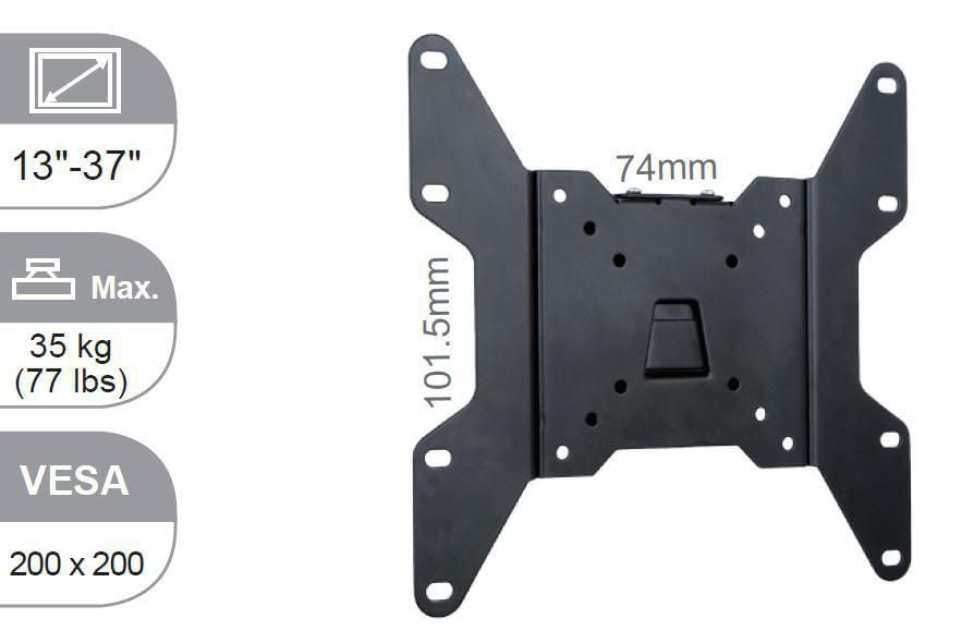 Vivolink VLMW1337 Supporto TV a parete 94 cm 37 Nero (Wall mount small slim from - VESA 50x50 to 200x200 . - Warranty 14