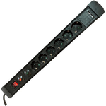 M-Cab POW0025 prolunghe e multiple 1,5 m 6 presa(e) AC Interno Nero