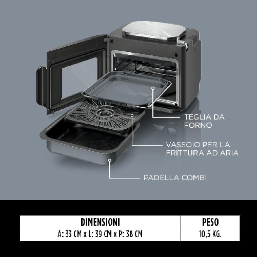 Ninja-SFP700EU-Combi-12-in-1-Multicooker-Forno-e-Friggitrice-ad-Aria-12-Funzioni-di-Cottura-Pasti-per-la-Famiglia-in-15-Minuti--Include-Teglia-Padella-e-Guida-alle-Ricette-Grigio