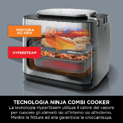 Ninja-SFP700EU-Combi-12-in-1-Multicooker-Forno-e-Friggitrice-ad-Aria-12-Funzioni-di-Cottura-Pasti-per-la-Famiglia-in-15-Minuti--Include-Teglia-Padella-e-Guida-alle-Ricette-Grigio