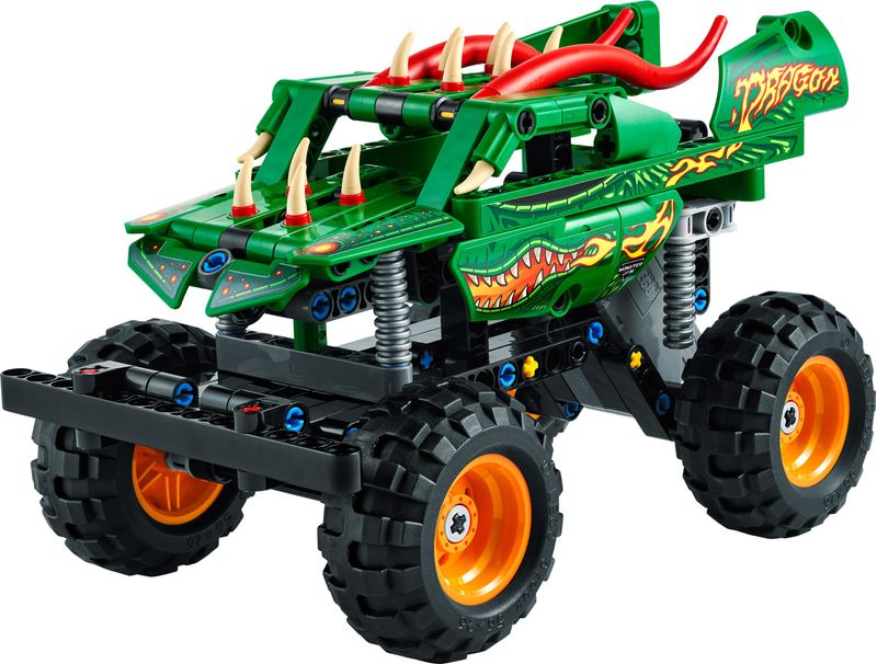 LEGO-42149-Technic-Monster-Jam-Dragon-Set-Monster-Truck-2-in-1-con-Pull-Back-Auto-Offroad-e-Macchina-Giocattolo-Buggy-Giochi-per-Bambini-e-Bambine