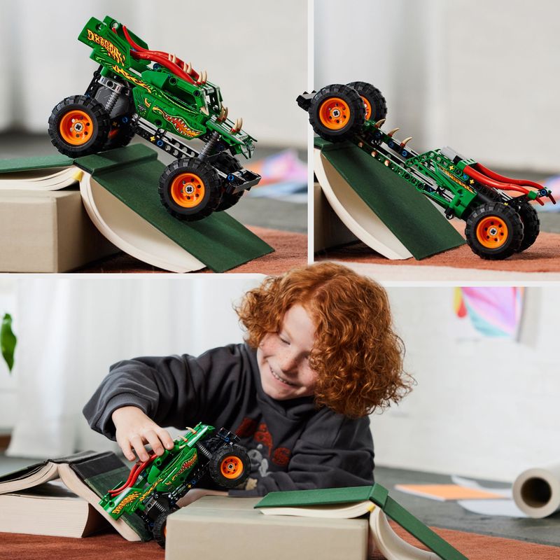 LEGO-42149-Technic-Monster-Jam-Dragon-Set-Monster-Truck-2-in-1-con-Pull-Back-Auto-Offroad-e-Macchina-Giocattolo-Buggy-Giochi-per-Bambini-e-Bambine