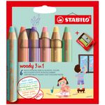 STABILO woody 3 in 1 Pastel Colori assortiti 6 pz