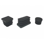 200 x puntali alettati rettangol. 20x30 mm plastica nero*