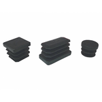 100 x puntali alettati rettangol. 20x40 mm plastica nero*