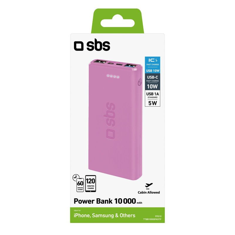 SBS-TTBB10000FASTP-batteria-portatile-Polimeri-di-litio--LiPo--10000-mAh-Rosa